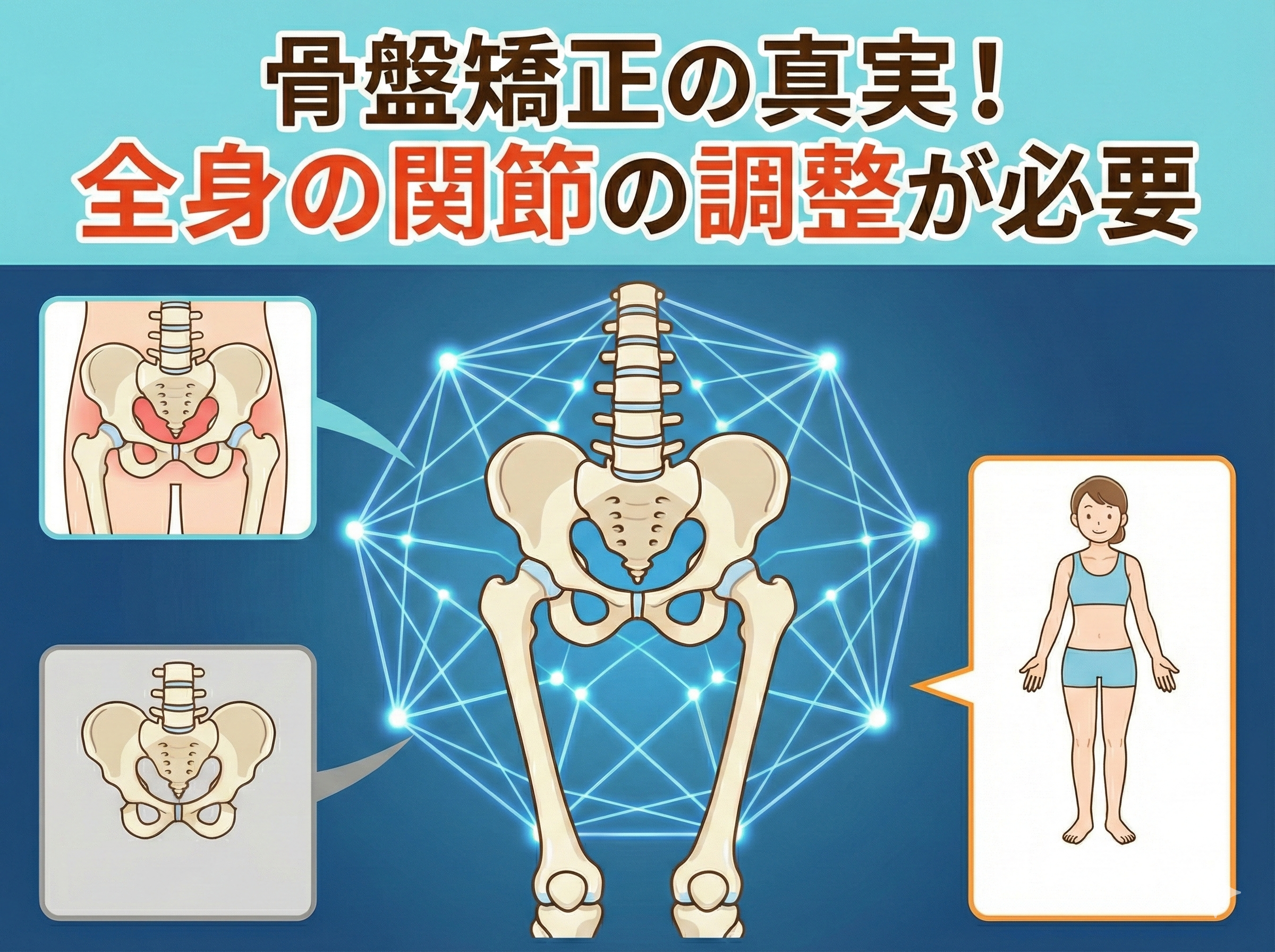 骨盤矯正の真実！全身の関節の調整が必要