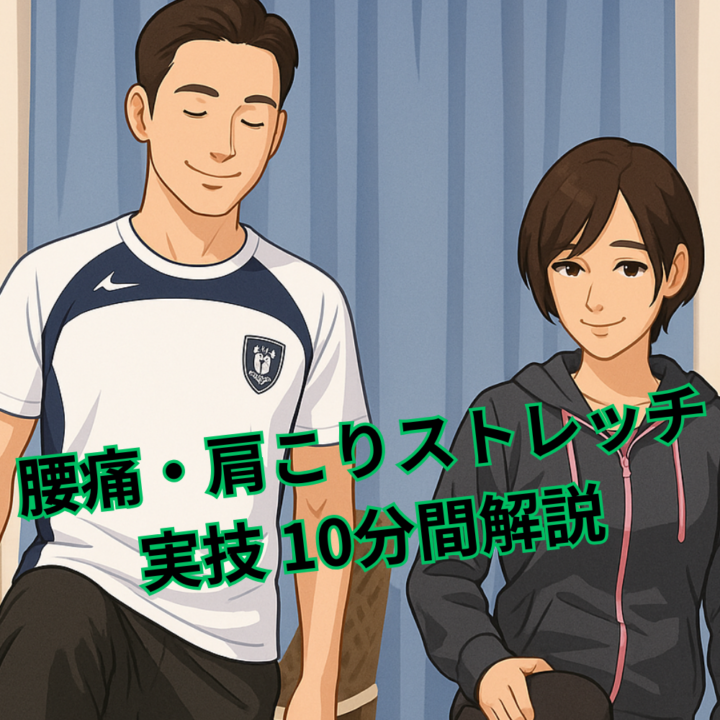 腰痛肩こりストレッチの10分動画を公開の画像