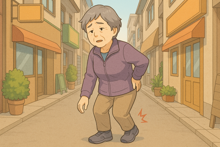 少し歩くだけで腰が重い感じがある女性