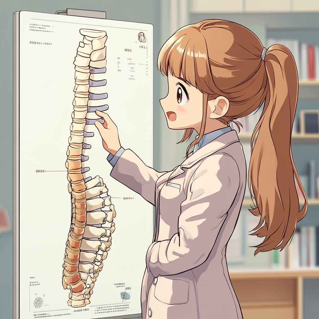 腰の悪いところを説明している医者