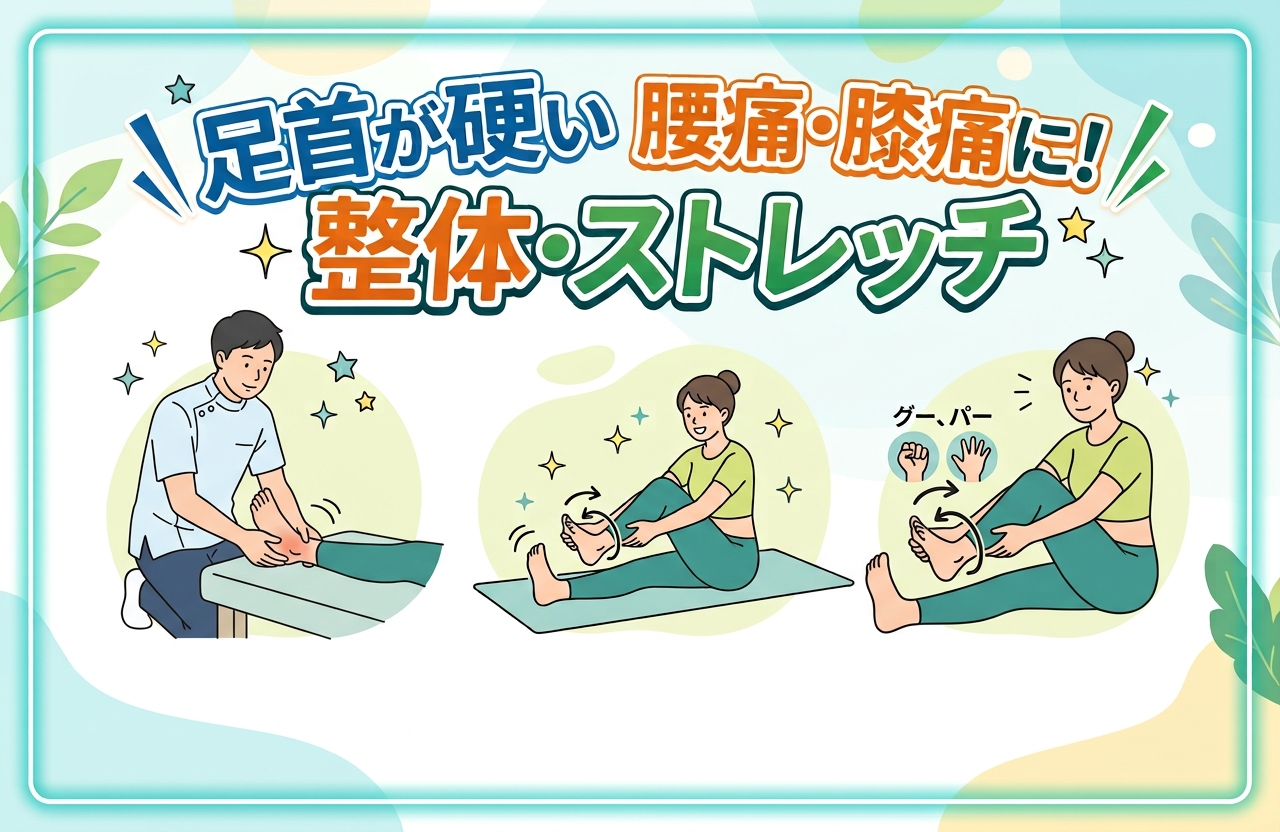 足首が硬い 腰痛・膝痛に！整体・ストレッチ