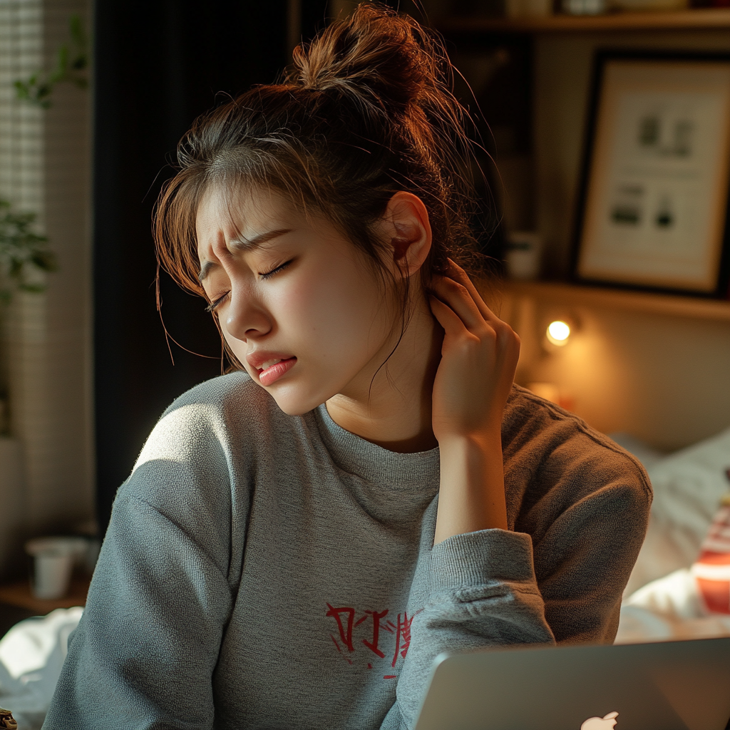 肩こり首の痛み　女性