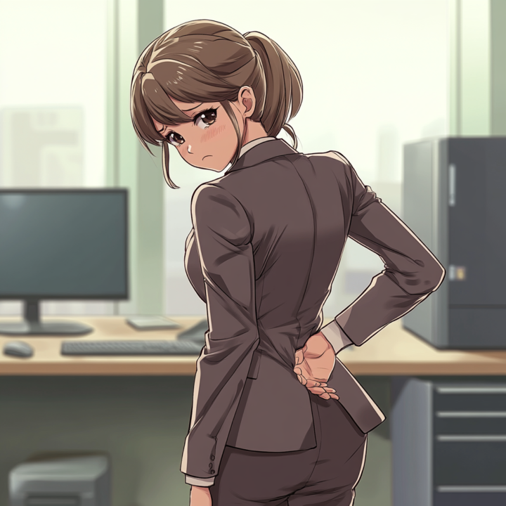 デスクワークで痛めた女性