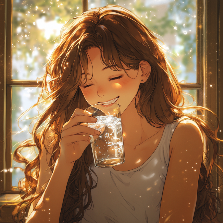 水がおいしいと思っている女性
