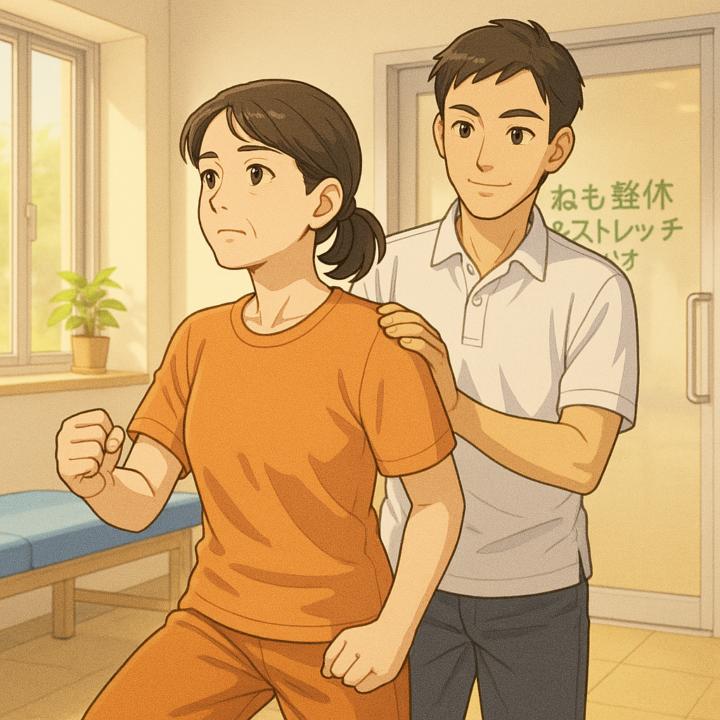 動かない関節を動かしてもらい不具合を改善