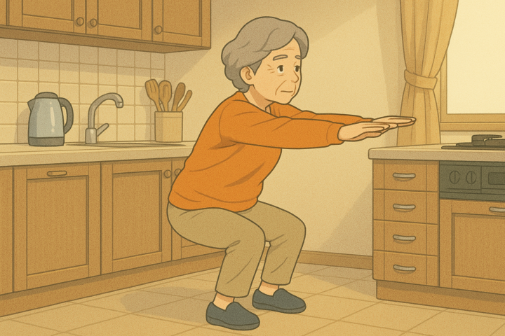 「家事がつらい」を変えた、キッチンでのスクワット