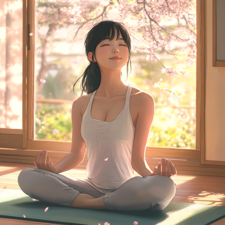 首の痛みが解消して喜んでいる若い女性