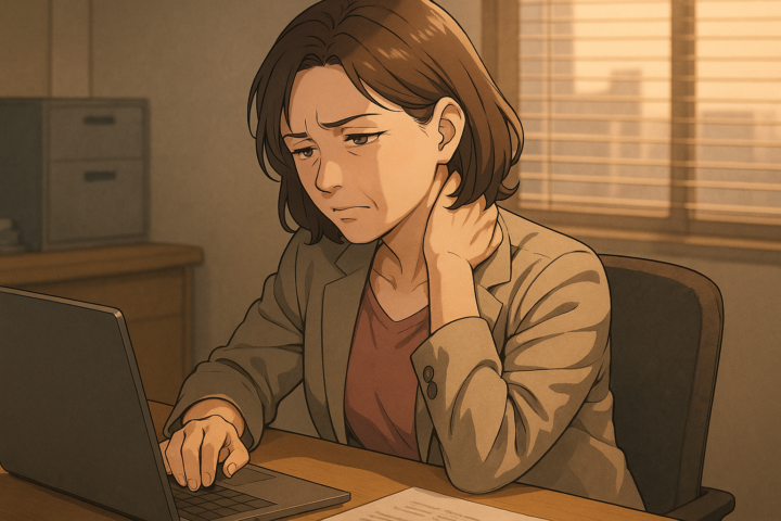 肩こりが気づかないうちに進んでいた女性