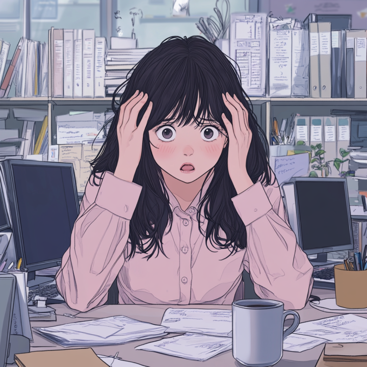 肩こり 頭痛で悩むOL女性