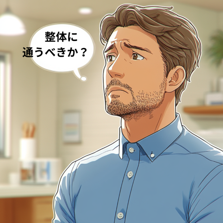 整体に通うべきか?迷っている男性