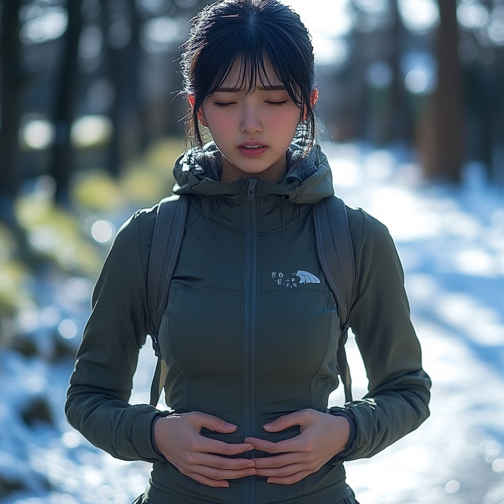 ぎっくり腰で動けなくなり辛そうな女性