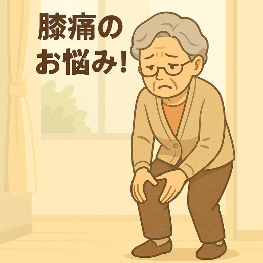 膝が痛い高齢者　女性で悩んでいる