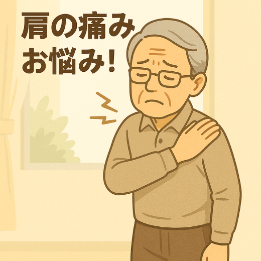 肩が痛い　高齢者男性