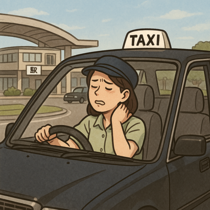 女性タクシードライバー 首こりで辛い