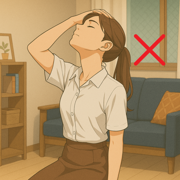 首を後ろに反るストレッチ　注意