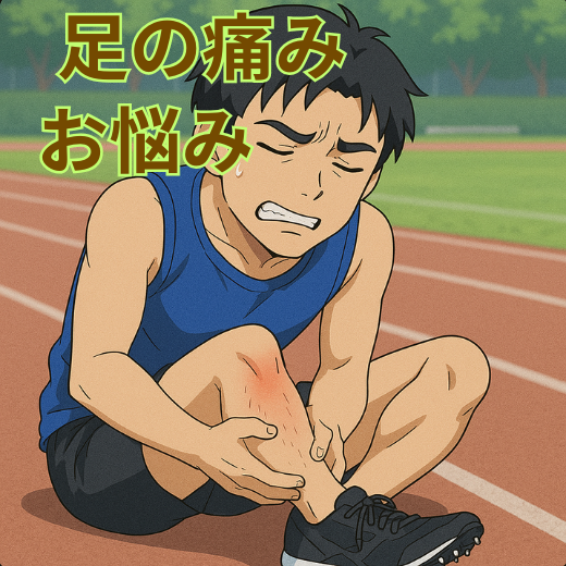 足の痛み　陸上選手