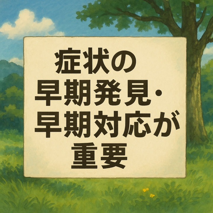 症状の早期発見・早期対応が重要