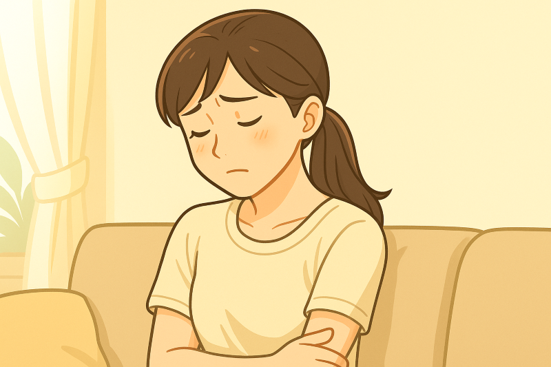 肘の痛み　悩んでいる女性　整体か鍼灸かを悩んでいる