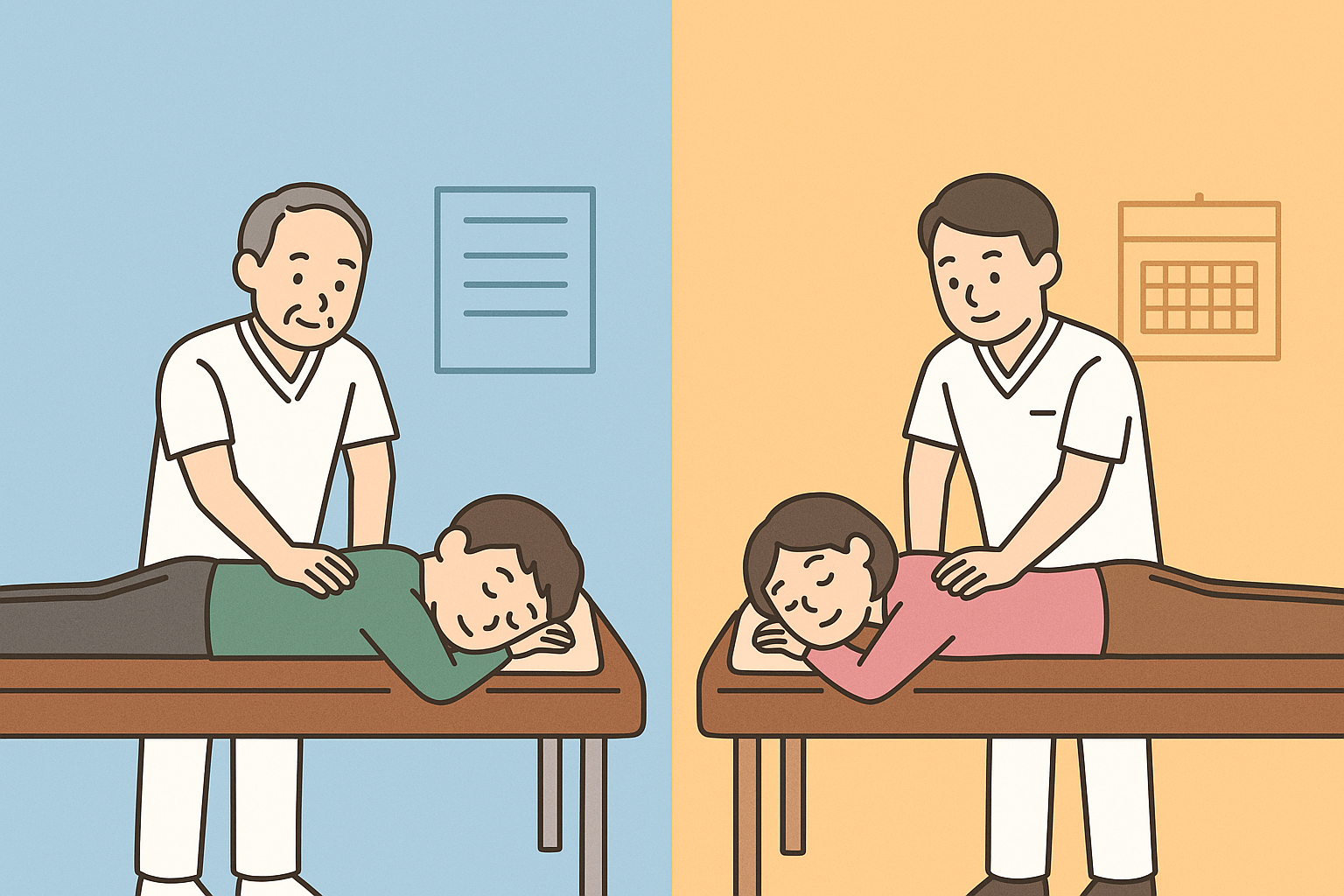 整体を受けている女性・男性