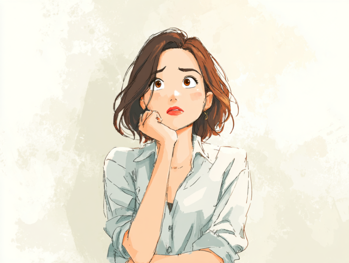 顔に手を当てている40代の女性