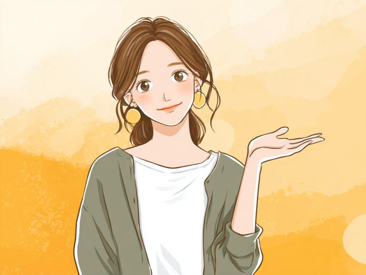 通院頻度や施術時間、料金について質問する日本人女性のイラスト。明るい背景で安心感のある雰囲気