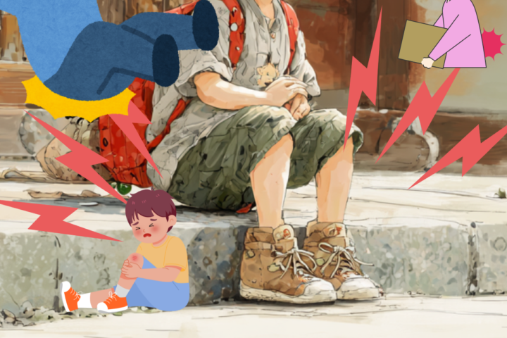 幼年期の転倒で腰を打つ
