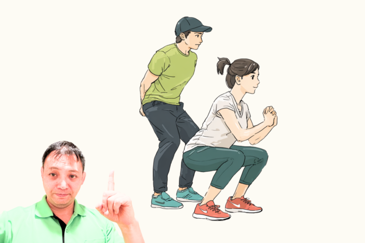 スクワットをしながら、姿勢不良をチェック!パーソナルトレーニング