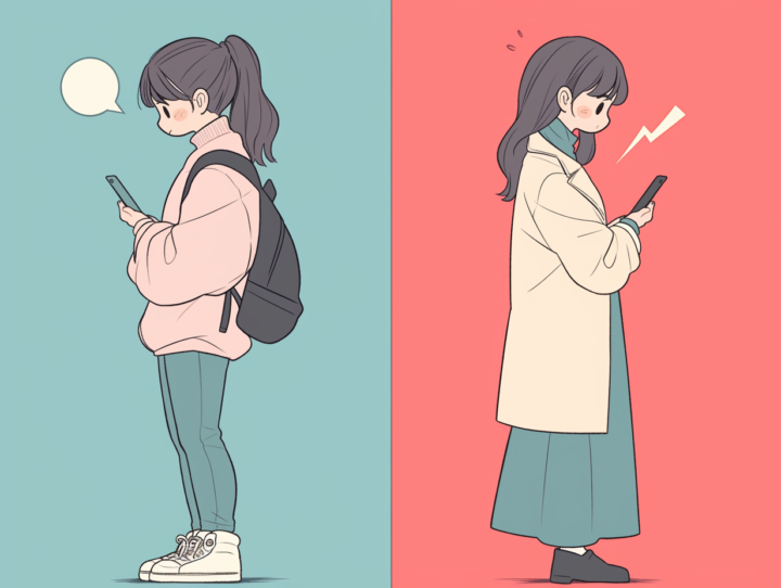 猫背の女子大生と猫背でない女子大生 登戸のねもと整体&ストレッチスタジオ