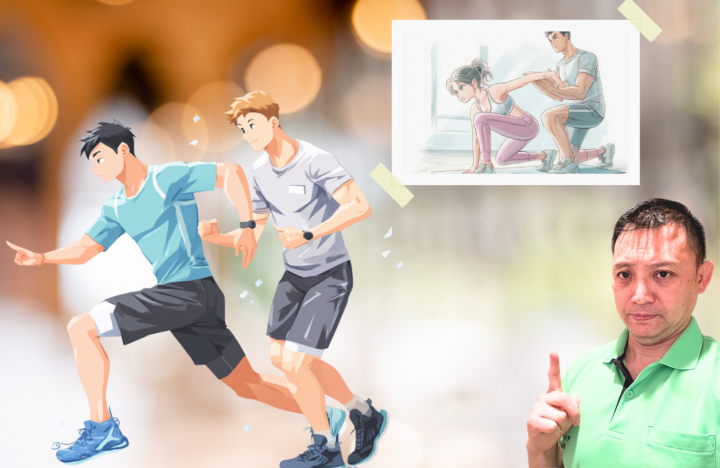 運動をしている20代の男女