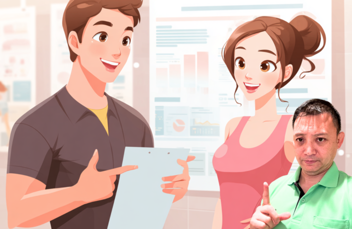 男性の話を聞いている女性