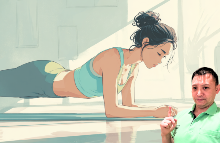 プランクしている３０代の女性