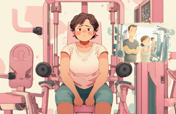 運動をしようと座っている30代の女性