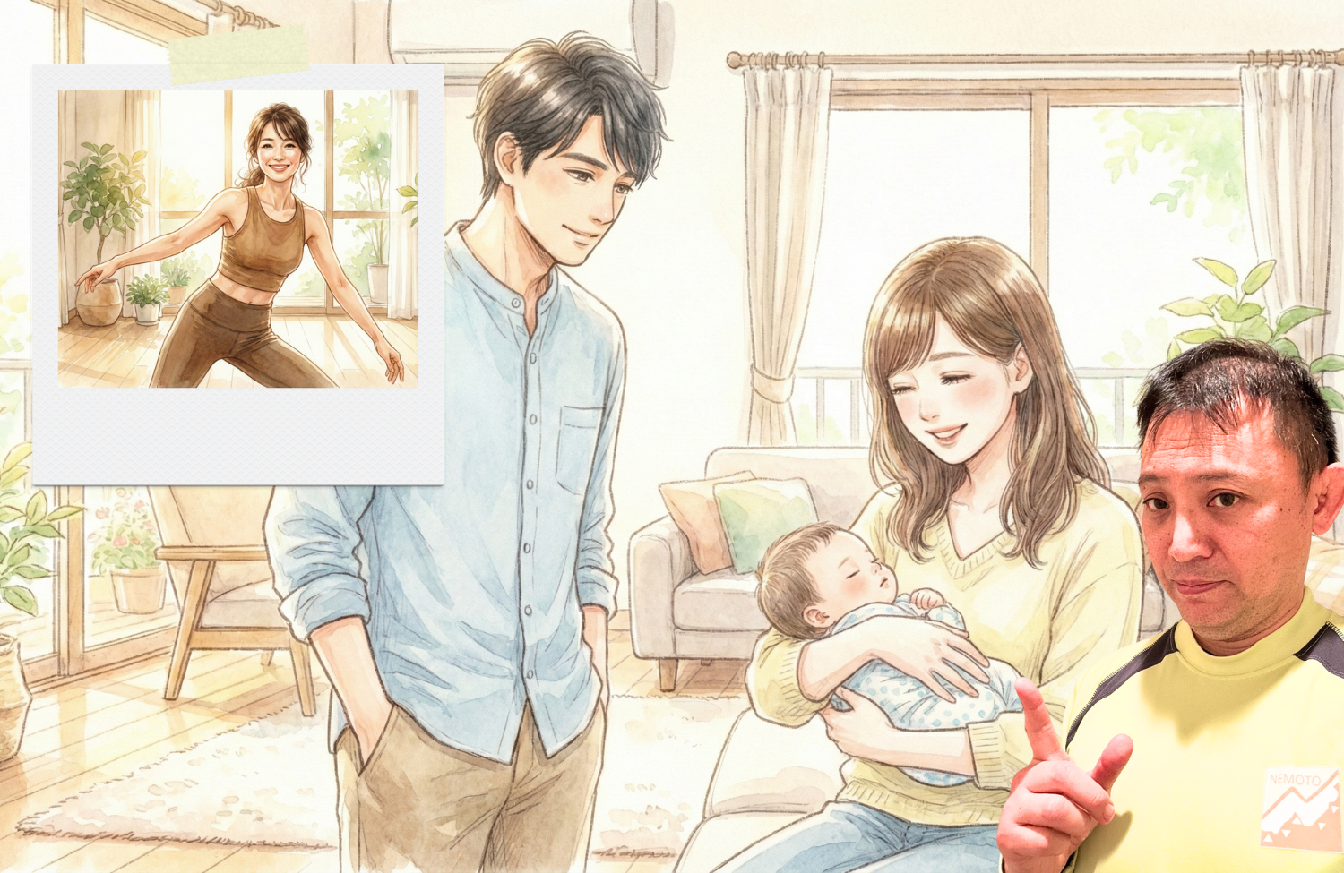 子供を抱いている30代の女性