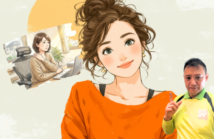 笑顔を見せている40代の女性