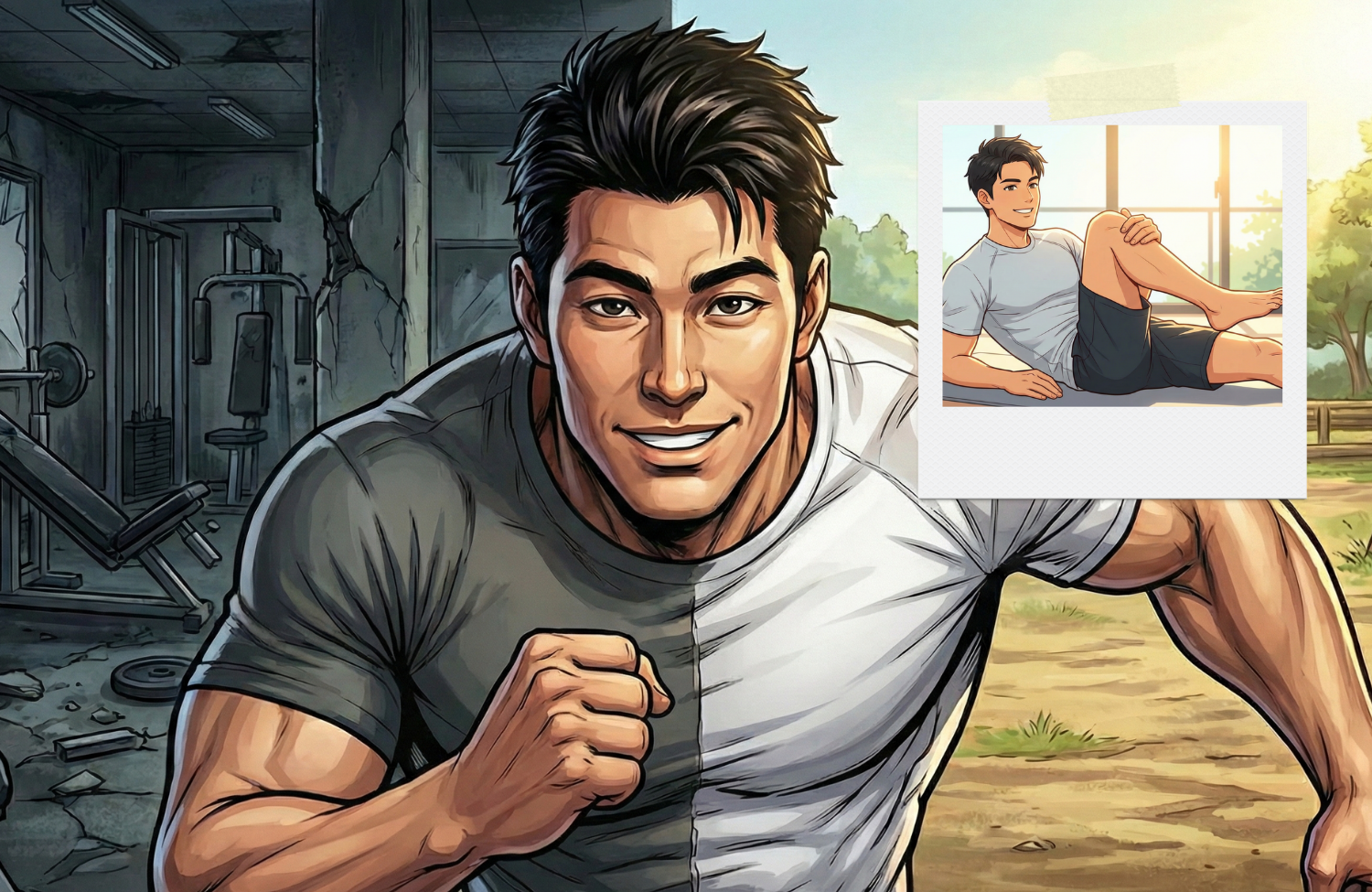 トレーニングをしている30代の男性