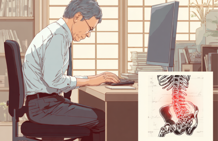 椅子に座っている50代男性