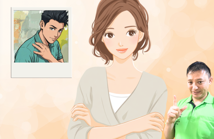 腕を組んでいる女性