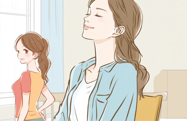 椅子に座っている女性