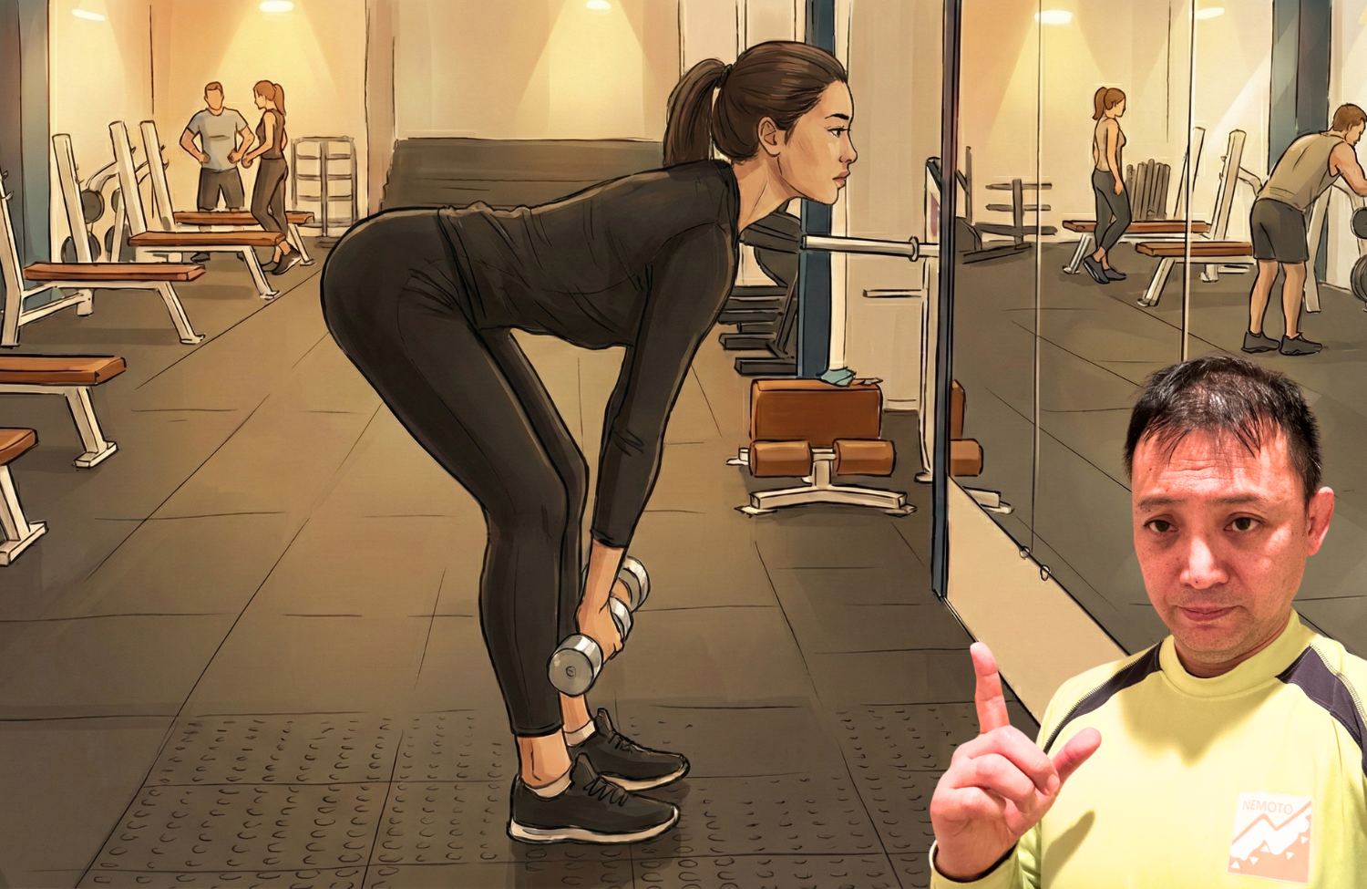 トレーニングしている30代の女性