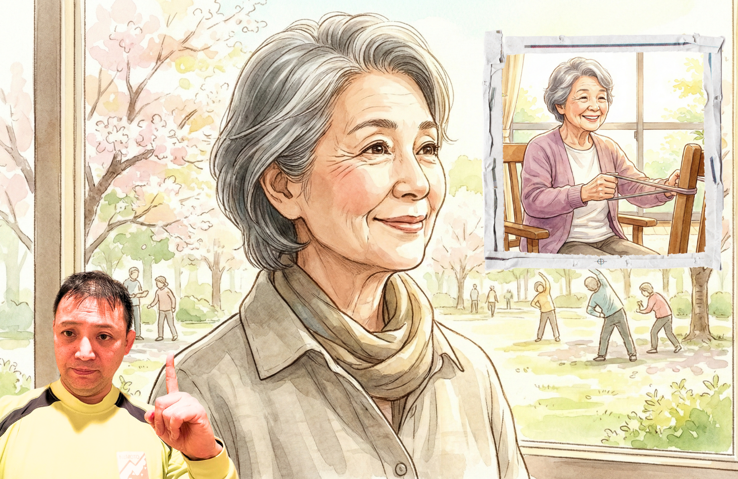 前向きな表情で立っている高齢女性