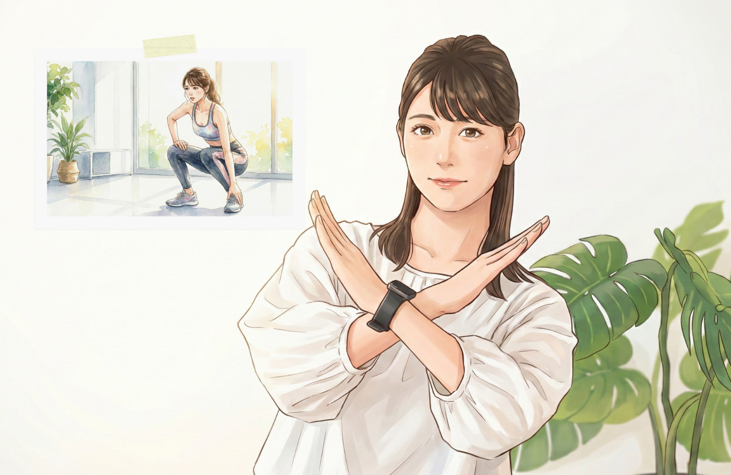 警告している40代の女性