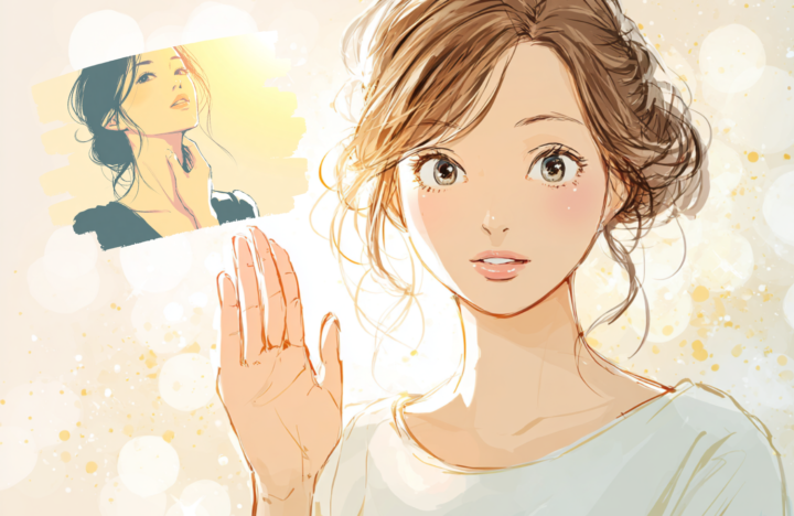 手を上げている３０代の女性