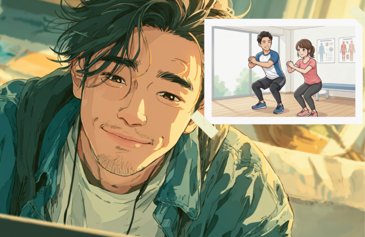 モニターを見ている30代の男性