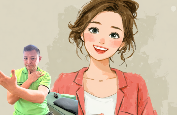 手を上げている男性