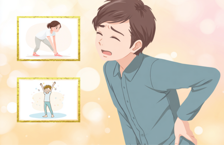 腰に手を当てている３０代男性