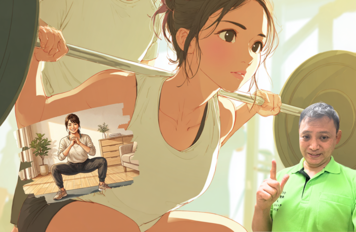 運動している30代の女性