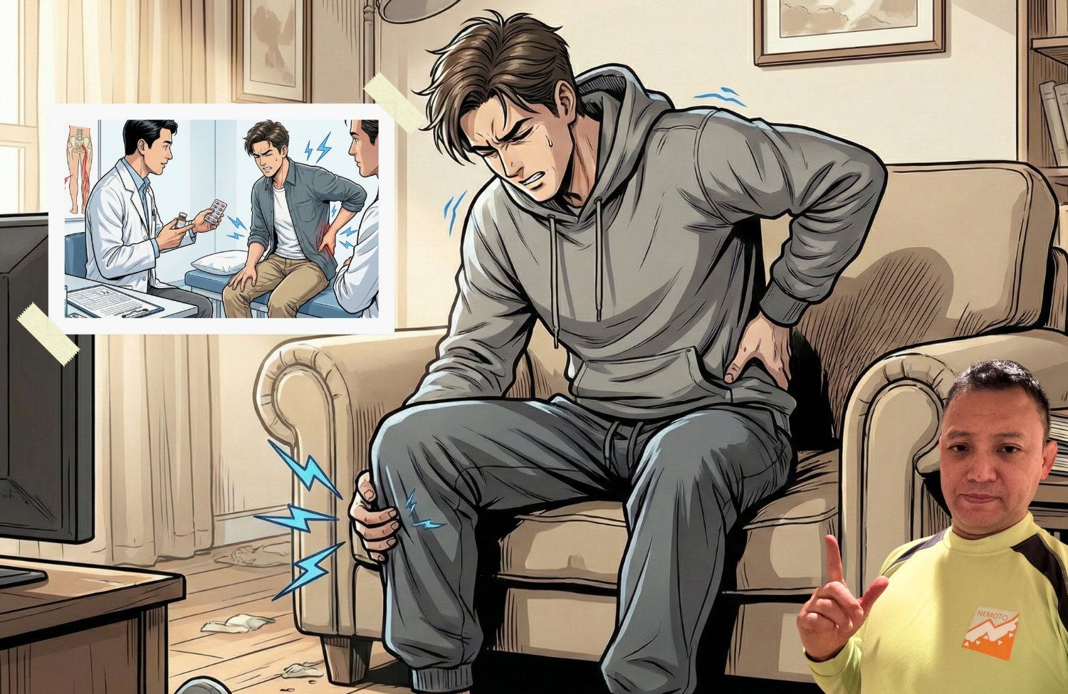 ソファに座っている30代の男性