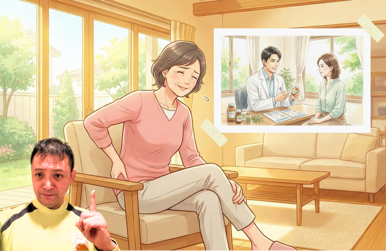 ソファに座っている50代の女性