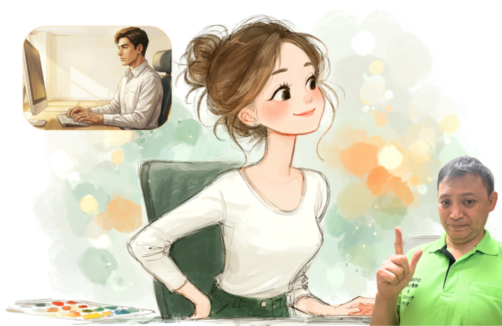 座っている女性