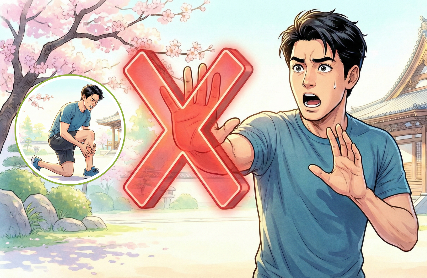 警告をしている男性